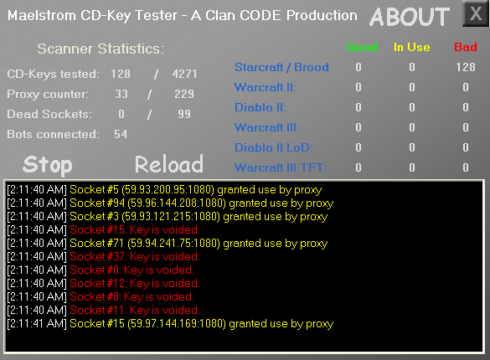 The title bar was removed, and the buttons replaced with labels. While the command labels and key results are displayed on the top, the color scheme in this screenshot is reminiscent with modern versions. This also had an about window which was later removed. This version also featured a grey gradient made by Lynxy.