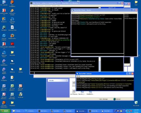 This shows the client and server no longer using the plain color scheme.